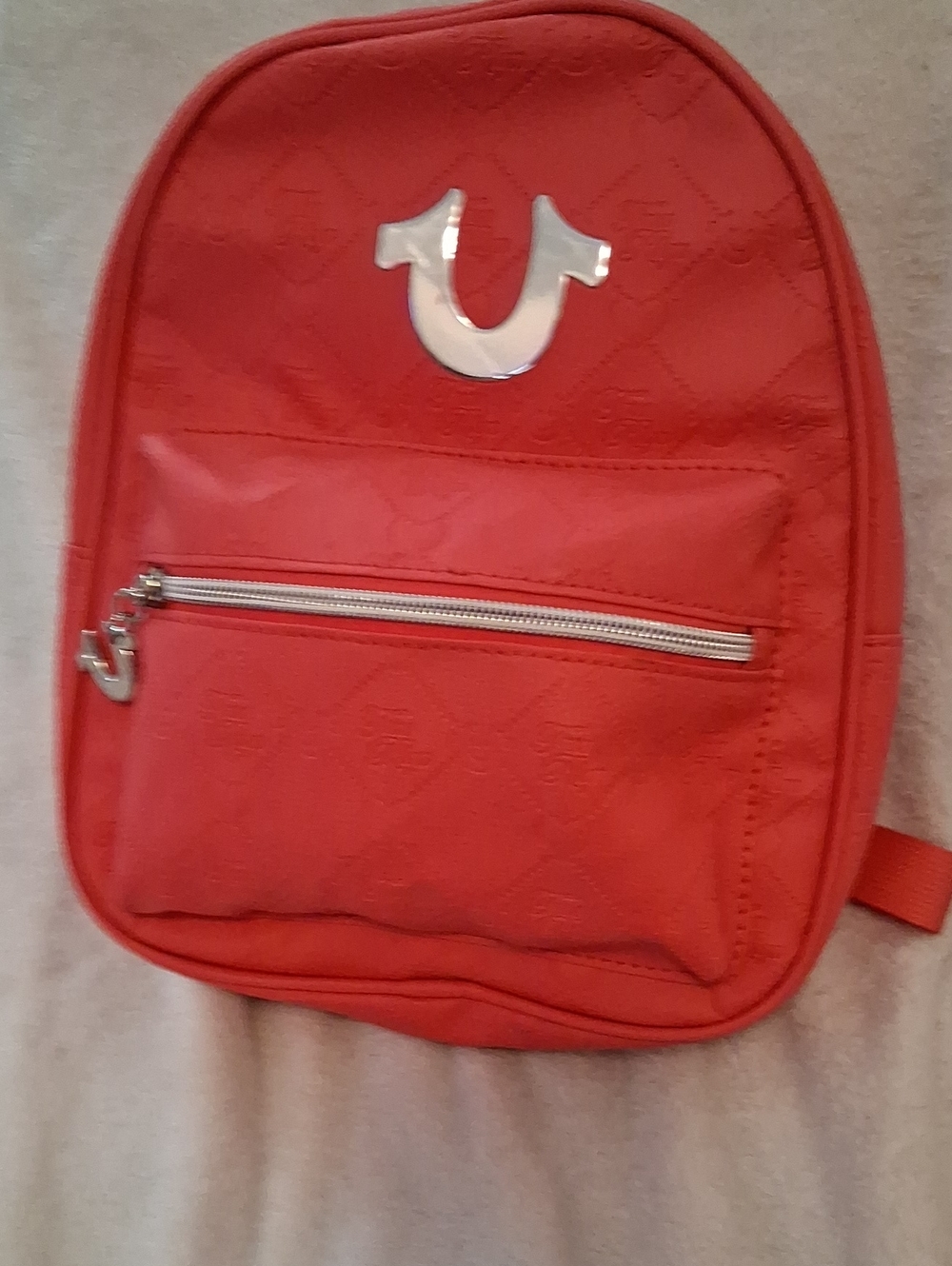 True Religion Red Mini Backpack with Silver Hardware